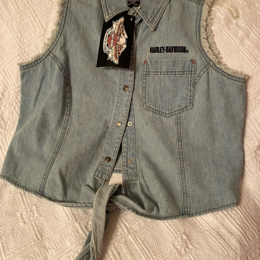 Harley-Davidson Light Blue Denim Vest